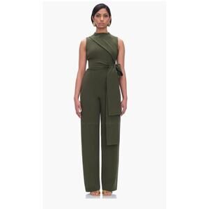 Andrea Iyamah Edar Jumpsuit Green Olive Med Classy